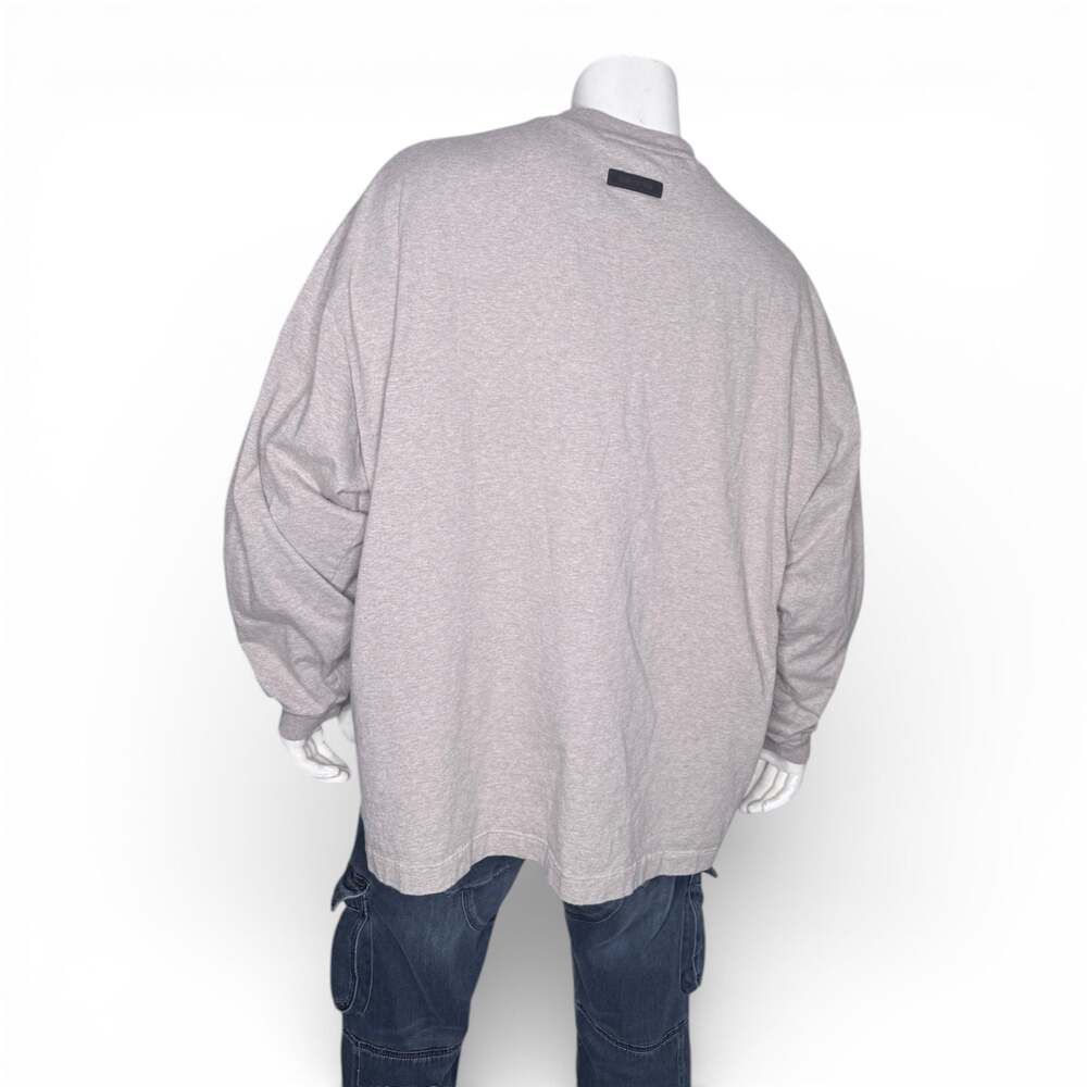 ESSENTIALS Fear of God Heather Grey Crew Neck Long Sleeve T-Shirt - Picture 2 of 2